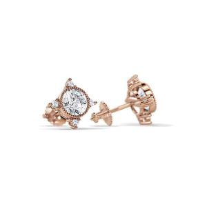Round Brilliant Diamond Gold Plated <b>Stud</b> <b>Earrings</b> Premium 925 Sterling <b>Silver</b> Elegant Luxury Fine Jewelry for Women - Product Image 2