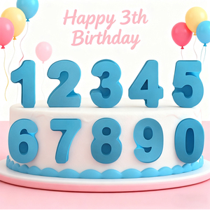 Lifetop kích thước lớn 0-9 số Silicone khuôn cấp thực phẩm Bánh Pan cho nướng và trang trí nội thất OEM/ODM chào đón đóng gói trong túi OPP - Product Image 1