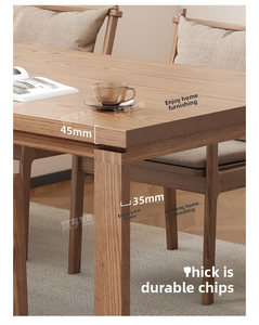 Mesa <span class=keywords><strong>de</strong></span> comedor larga <span class=keywords><strong>de</strong></span> madera maciza adecuada para sala <span class=keywords><strong>de</strong></span> estar, estudio Mobien, <span class=keywords><strong>biblioteca</strong></span>, escritorio <span class=keywords><strong>de</strong></span> estudio, mesa <span class=keywords><strong>de</strong></span> tablero grande para oficina para padres e hijos - Product Image 5