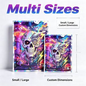 Bolsa Plana de Mylar Termosellable Personalizada OEM con Borde Holográfico para Muestras de Diseño Artístico, Paquetes de Dulces, Coleccionables y Artículos de Boutique - Product Image 1