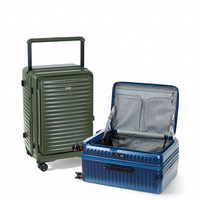 Valise PC à roulettes personnalisable à ouverture large, 19 pouces, compartiment séparé pour ordinateur portable, extensible, fermeture éclair, grande capacité