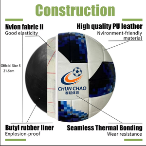 Pallone da <span class=keywords><strong>Calcio</strong></span> Termosaldato in PU con Logo Personalizzato, Misura 5, Resistente all'Usura per Allenamento e Partite Indoor e Outdoor - Product Image 2