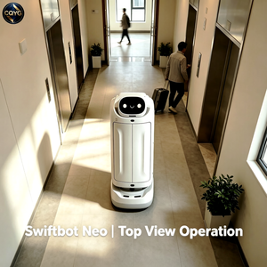 Swiftbot <span class=keywords><strong>Neo</strong></span> <span class=keywords><strong>Robot</strong></span> de livraison compact contrôlé par application, recharge automatique, charge utile de 30 kg, navigation visuelle/laser, indice de protection IP54, autonomie de 13h pour - Product Image 4