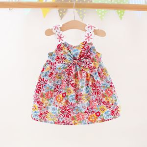 Nouvelle Collection : Robe d'été pour Bébé Fille, Motif Floral, Bretelles à Nœuds, Décoration Élégante - Product Image 4