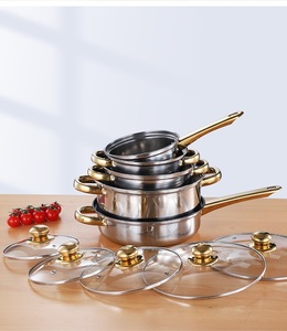 Wholesale Stainless Steel High Quality <strong>Cooking</strong> Pot <strong>Set</strong> Kitchen Pots and Pans Non-stick Cookware <strong>Set</strong> 12PCS - Product Image 3
