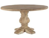 Table à manger ronde en bois d'orme récupéré industriel antique, plateau naturel