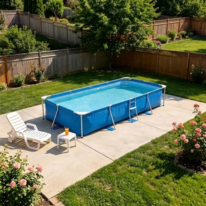 <span class=keywords><strong>Piscine</strong></span> hors sol en PVC haute résistance avec structure métallique, grande <span class=keywords><strong>piscine</strong></span> rectangulaire familiale pour l'extérieur - Product Image 2