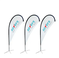 2m 3m 4m 5m Plume Drapeau Drapeau Bannière Publicité Personnalisée Oriflamme Base Vente Signe Promotionnel Drapeaux Kit