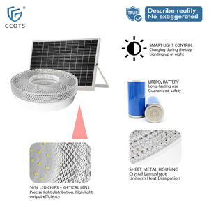 Lámpara de Techo Solar para Interiores, Batería Segura de Litio Ferrofosfato, Pantalla de Cristal de Lujo con Forma de Diamante para Dormitorios y Estudios - Product Image 2