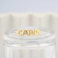 Anillo con Nombre Personalizado, Anillo con Letra de Burbuja, Chapado en Oro de 14K, Anillo Cursivo Delicado para Mujer
