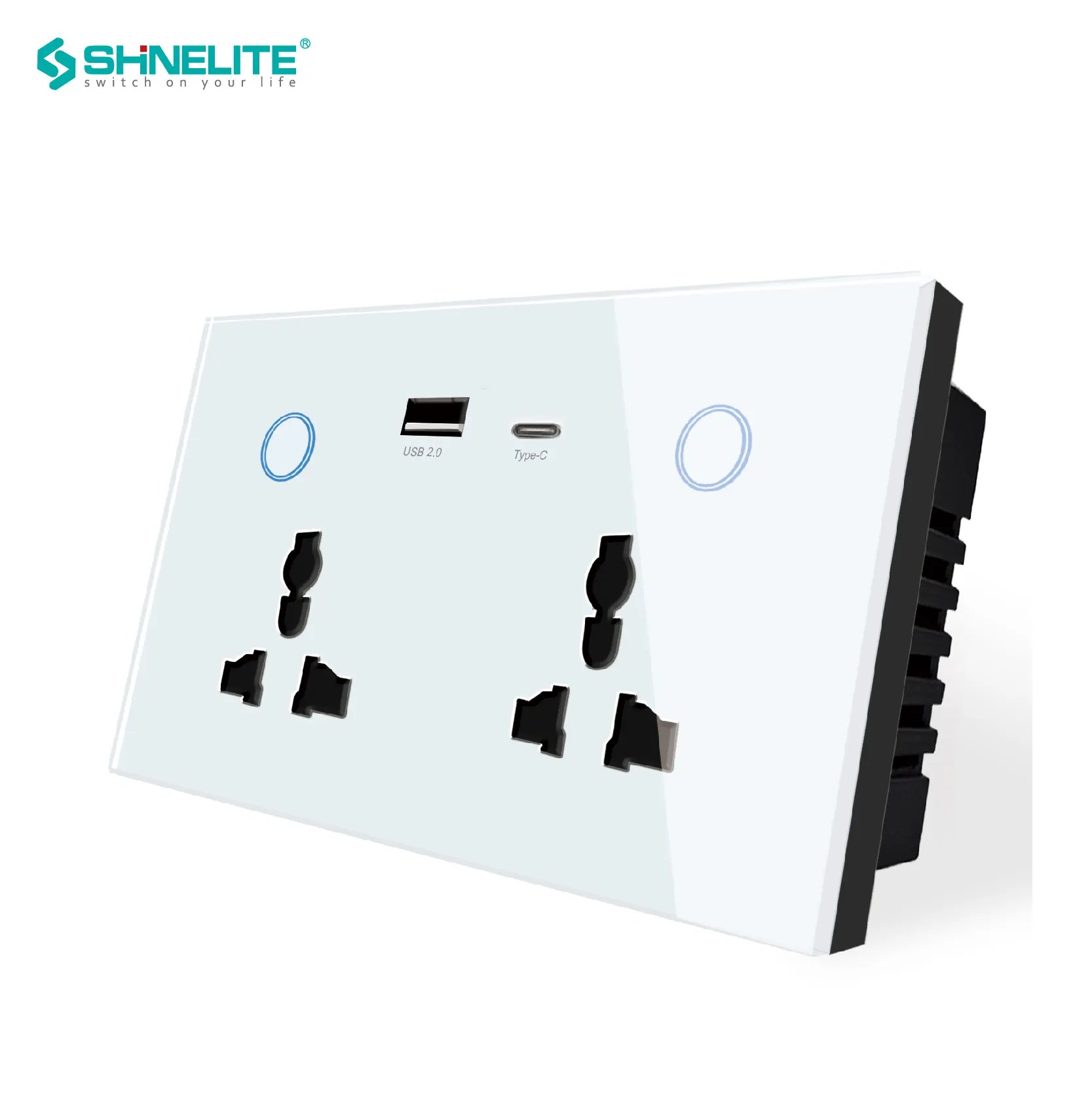 Shinelite fast delivery TYPE C USB Double Multi-funtion WIFI wall switch Socket