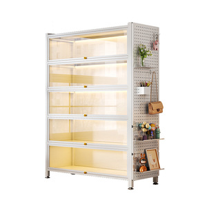 ชั้นวางหนังสือเหล็ก Three Arrows พร้อมบานประตูและกระจก 5 ชั้น แบบตั้งพื้น ป้องกันฝุ่น สำหรับจัดเก็บหนังสือที่บ้าน - Product Image 5