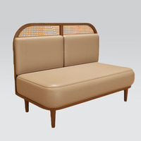 Ensemble de mobilier de salle à manger commercial moderne, forme carrée, facile à nettoyer, résistant à l'eau, écologique, confortable, sectionnel, en marbre et en cuir