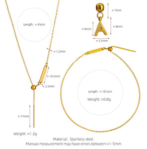 26 Colgantes de Letras Iniciales de Acero Inoxidable con Baño de Oro de 18K, Clásicos, Tipo Cadena, de Moda, Unisex, Accesorios con Dijes de <span class=keywords><strong>D</strong></span>ígitos - Product Image 3