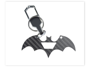 Llavero personalizado de moda con patrón de murciélago de fibra de carbono real con logotipo personalizado - Product Image 6