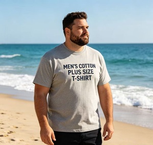 Camiseta de Hombre de Talla Grande, 230 g/m², 100 % Algodón, Camiseta Extra Grande, Bordado de Logotipo Personalizado, Fábrica de Ropa para Personas Altas y de Talla Grande - Product Image 6