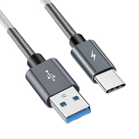 Kabel USB a ke Type C Anyaman Nilon & Logam Grosir, Pengisian Cepat 2.4A, Transfer Data dengan Konduktor Tembaga Murni, Ramah Lingkungan
