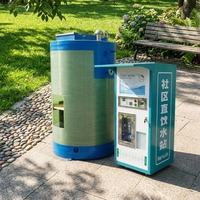 Distributeur d'eau RO en libre-service pour l'extérieur, borne de distribution d'eau potable prenant en charge le code QR et la carte IC pour les places de quartier