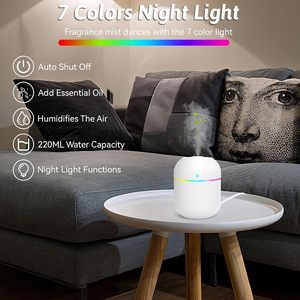 Mini <b>Car</b> USB Air Humidifier with Aroma Essential Oil <b>Diffuser</b> English Aromatherapy Ultrasonic Humidifier 36db 220ml - Product Image 2