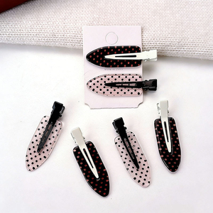 Nouvelle Pince à Cheveux Ronde à Petits Points Noirs et Blancs Exquise 2026, Barrette en Plastique pour Femme, Bijou de Mode, Vente en Gros - Product Image 2
