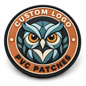 Parche de silicona suave de PVC con logotipo personalizado en relieve, certificado de fábrica, con gancho y bucle. - Product Image 3