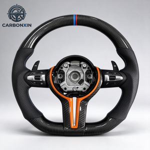 Volant chauffant en cuir et fibre de carbone pour les modèles F Series, 4 Series, 535i, M4, X5, M3. Volant de voiture directement de l'usine. - Product Image 1