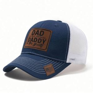 Casquette de camionneur en coton structuré à 6 panneaux de style Richardson 112 de haute qualité personnalisée avec patch en cuir - Product Image 3