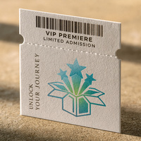 Impression personnalisée de cartes VIP perforées en papier coton de luxe avec brouillon détachable pour événements, expositions et galas