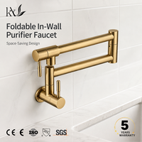 Robinet mural pour remplir les casseroles, en acier inoxydable 304, 360° °   Robinet de cuisine pliable avec cartouche en laiton CE, personnalisable OEM