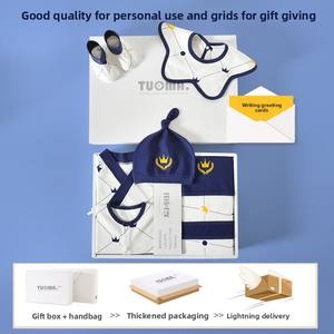 Nouvel Ensemble <span class=keywords><strong>de</strong></span> Vêtements d'Été en Pur Coton <span class=keywords><strong>de</strong></span> Classe A <span class=keywords><strong>pour</strong></span> Nouveau-né Garçon, Style Décontracté, Fournitures Cadeau Boîte Cadeau <span class=keywords><strong>de</strong></span> Pleine Lune <span class=keywords><strong>pour</strong></span> Bébé Garçons - Product Image 4