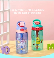 Gobelet à eau pour enfants gobelet à eau créatif dessin animé bébé gobelets d'alimentation avec pailles bouteilles d'eau étanches tasse pour enfants portable en plein air