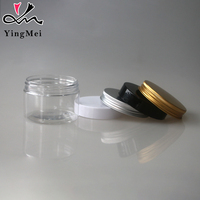 Bocaux en plastique transparent en gros avec couvercles à vis en aluminium, contenants polyvalents pour cosmétiques, crèmes, aliments, sans BPA, en PET
