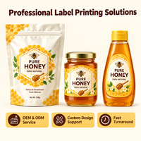 Label Stiker Hologram Digital Custom Tahan Air untuk Kemasan Makanan Madu, Selai, Snack, Pizza
