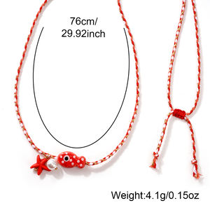 Collares de Perlas con Forma de Pez Go2boho para Niños, Collar de Cuerda Trenzada Colorida, Joyería de Playa - Product Image 6