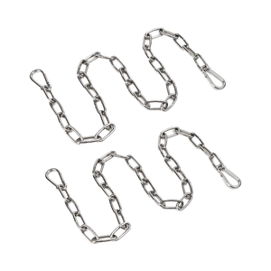 2 упаковки 5/32X36 дюймов серебряные цепи безопасности для уличных ворот легко открываются с помощью пружинного крючка для домашнего скота - Product Image 1