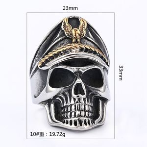 Anneaux de mode en gros de style punk, crâne, vétéran de la Seconde Guerre mondiale, marine, bijoux fins pour hommes et femmes - Product Image 5