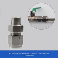 Connecteur rapide à quatre voies en laiton nickelé mâle 9,52 mm (1/8 po) haute pression pour systèmes de brumisation et d'atomisation de tuyaux PE
