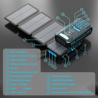 Panneaux solaires, PowerBank Type-C 20000mAh, grande capacité, portable, étanche, charge rapide PD20W, Power Bank solaire