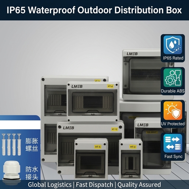 [IP66 Waterproof] 6-Way Outdoor Electrical Circuit Breaker Box MCB Distribution Board Plastic Enclosure for Residential PV