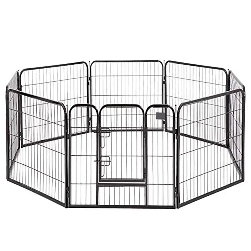 Foldable 8 panels 32 38 42 48 inch black heavy duty big dog pens dog exercise fence 8 panel indoor