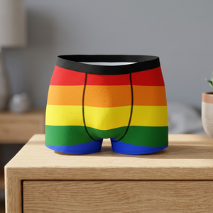 Customizable Breathable Knitted Plain Elastic Long <b>Boxer</b> Briefs Heat-transfer Printed with Your Own Graphic <b>Custom</b> Print - Product Image 2