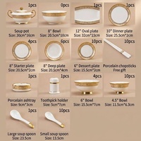Service de Table Luxe en Porcelaine Tendre Résistante aux Rayures, Vaisselle Haut de Gamme pour Mariages, Banquets et Restaurants Gastronomiques