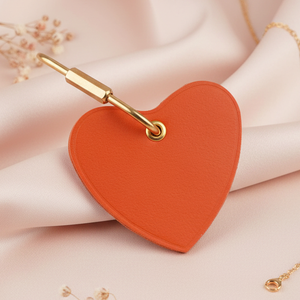 PU Leather Cute Heart Light <b>Key</b> <b>Chain</b> with Embossing Printing Durable Personalized Gift for Girlfriend & Boyfriend - Product Image 2