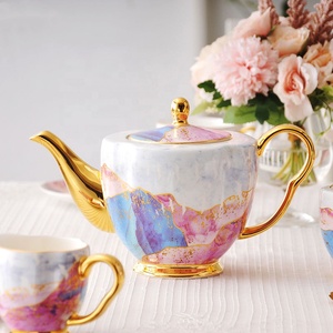 European Style Small Luxury British Living Room Home Afternoon <b>Tea</b> <b>Set</b> Ceramic Coffee Cup and Water <b>Set</b> Made From Bone China - Product Image 4