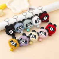 Porte-clés en peluche miniatures en gros, porte-clés pompon moelleux avec clochette, pendentifs de sac chat porte-bonheur, accessoires, cadeaux promotionnels pour fêtes