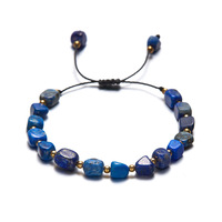 Bracelet Bohème en Pierres Naturelles, Perles Irrégulières Concassées, Perles Mixtes, Fait Main, Tressé, Réglable, Bijoux Unisexe, Vente en Gros