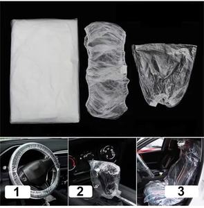 Housses de siège en <span class=keywords><strong>plastique</strong></span> transparent jetables de haute qualité Housse de <span class=keywords><strong>volant</strong></span> de voiture Housse de frein à main de siège avec pliable étanche - Product Image 6