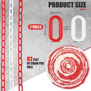 נראות גבוהה שרשרת קונוס עם נראות גבוהה שרשרת מחסום פלסטיק שרשרת קישור בטיחות עמיד בפני מזג אוויר מפלסטיק - Product Image 4