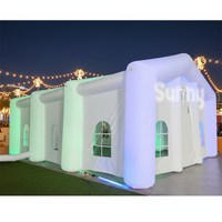 Tente de discothèque gonflable personnalisée Oxford imperméable avec éclairage LED, conception à ouverture rapide quatre saisons pour fêtes en plein air