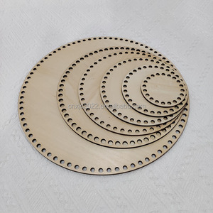 Base en bambou avec perforations et panneau en bois pour articles tissés à la main, <span class=keywords><strong>panier</strong></span> de <span class=keywords><strong>rangement</strong></span> multifonctionnel écologique fait main - Product Image 5